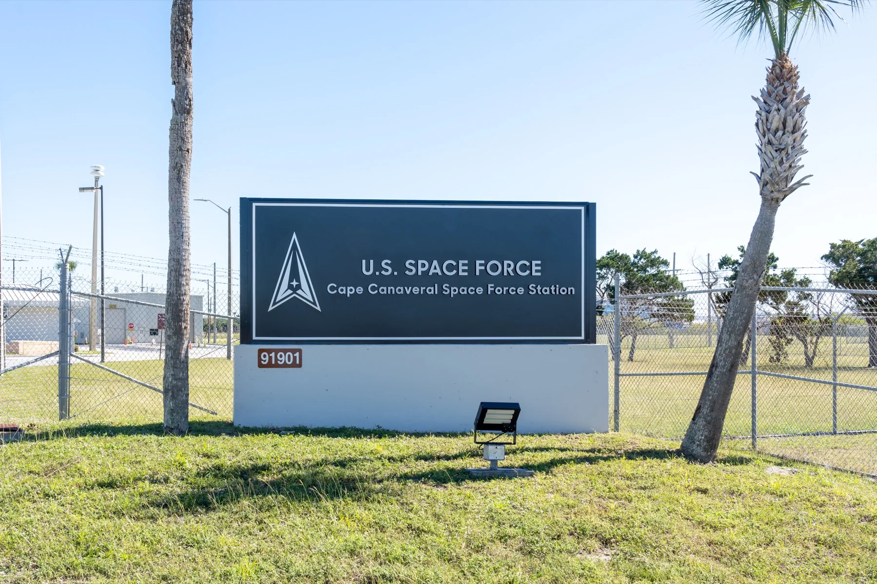 Cape Canaveral Space Force Station entrance sign